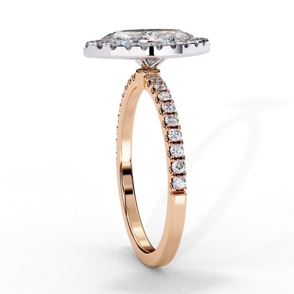 Elegant Central Stone Diamond Ring with Radiant Side Stones