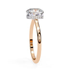 Radiant Central Stone Diamond Ring with Shimmering Side Accents