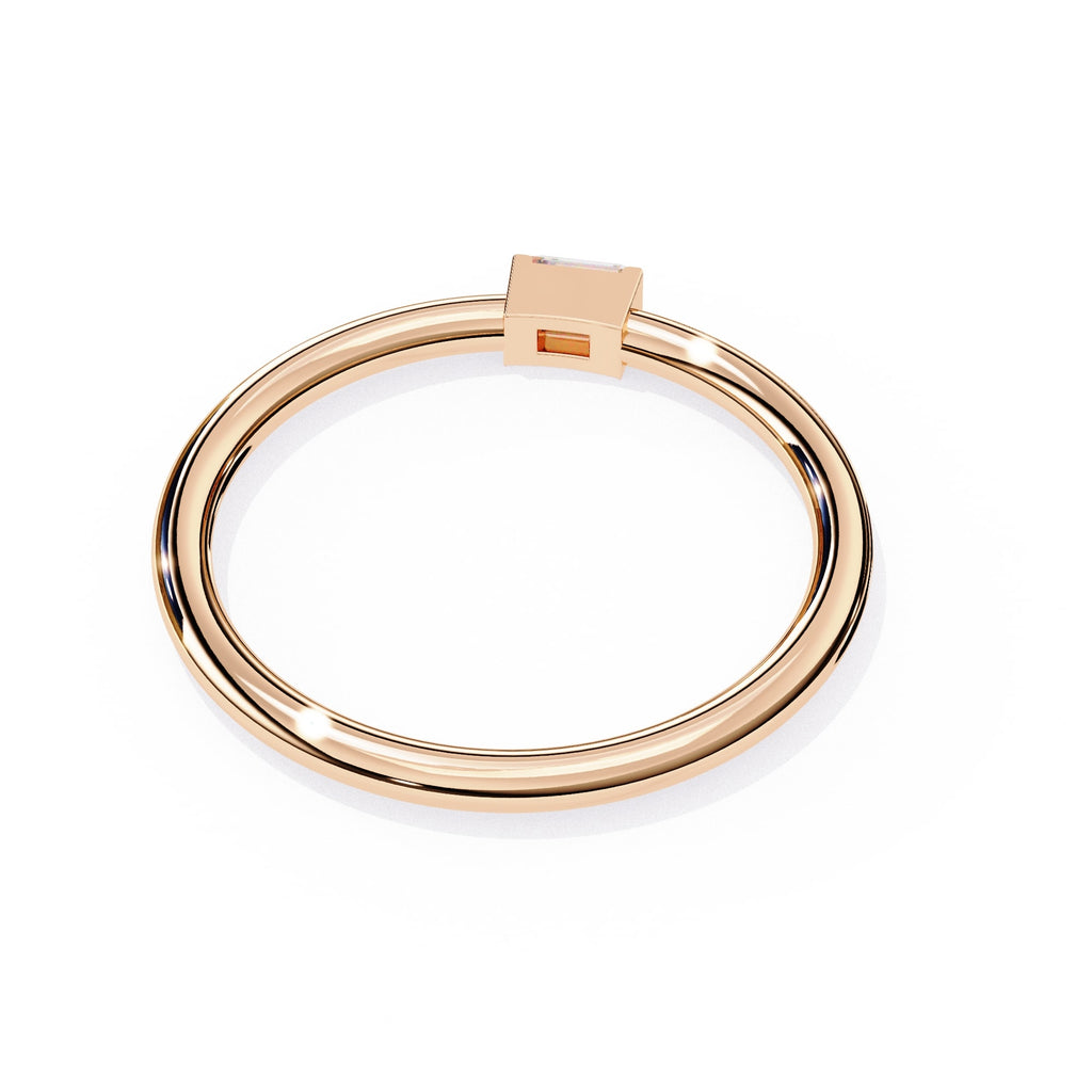 Radiant Solitaire Central Stone Ring