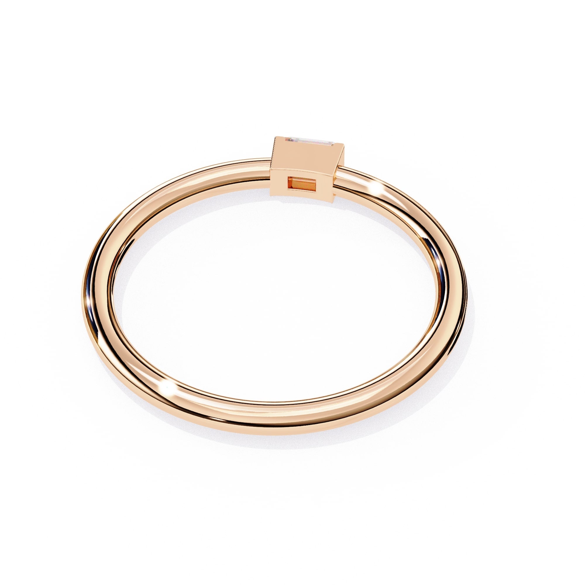 Radiant Solitaire Central Stone Ring
