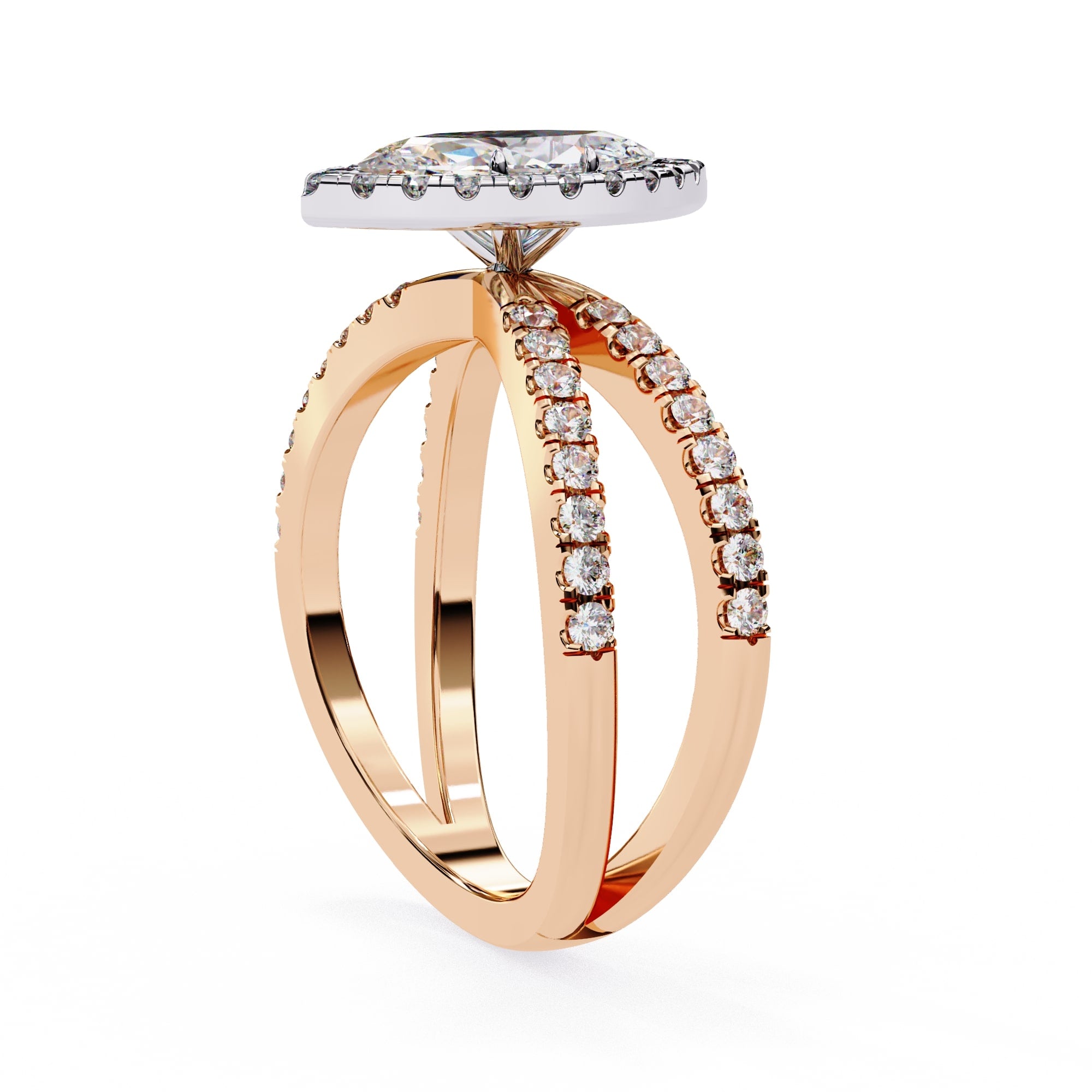 Elegant Diamond Side Stone Brilliance Ring