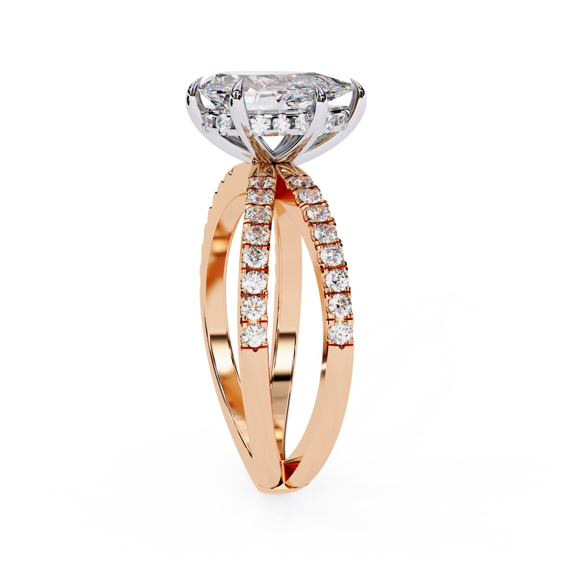 Elegant Diamond Central Stone Ring