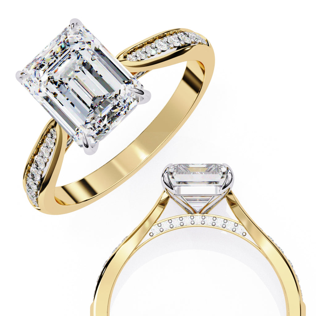 Elegant Central Stone Diamond Side Accent Ring