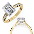 Elegant Central Stone Diamond Side Accent Ring