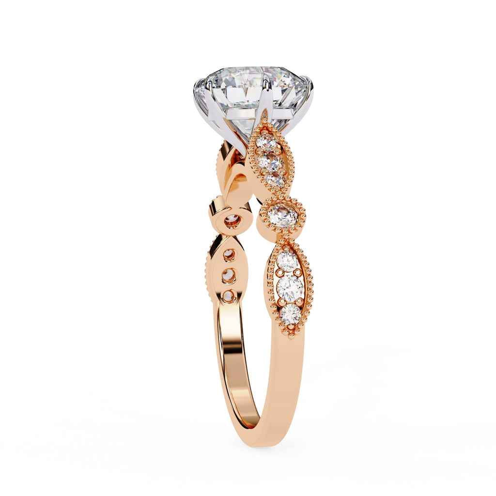Elegant Central Stone Diamond Ring with Radiant Side Accents