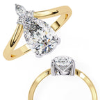 Radiant Central Stone Diamond Ring with Shimmering Side Accents