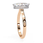 Radiant Central Stone Diamond Ring with Shimmering Side Accents