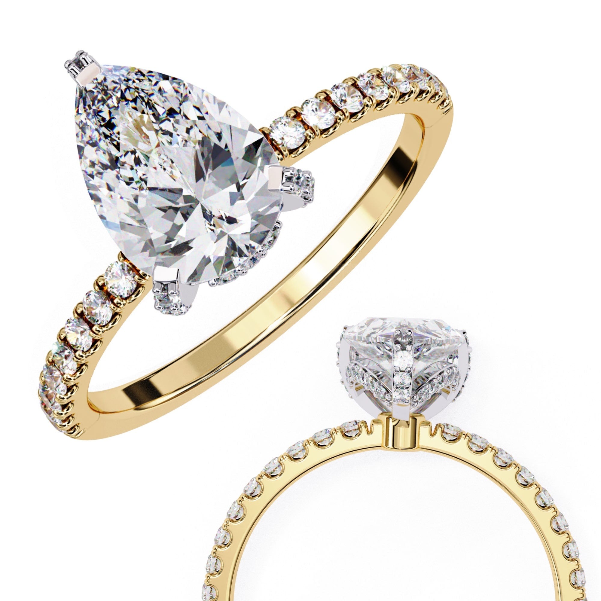 Elegant Radiance Central Stone Diamond Ring