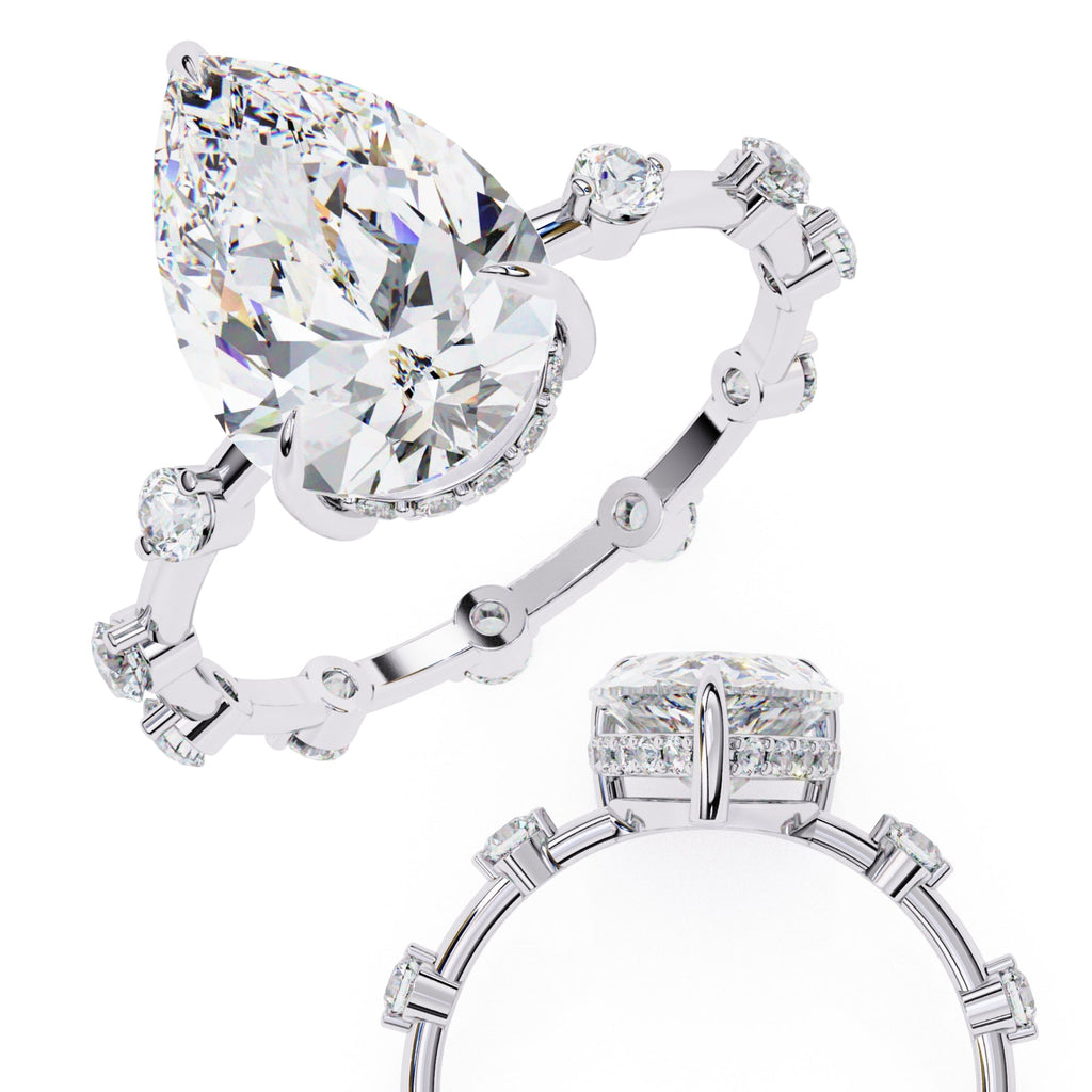 Elegant Central Stone Diamond Ring with Radiant Side Accents
