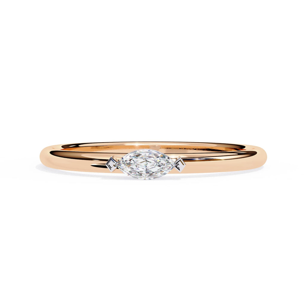 Radiant Solitaire Central Stone Ring