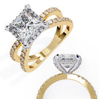 Radiant Central Stone Diamond Elegance Ring