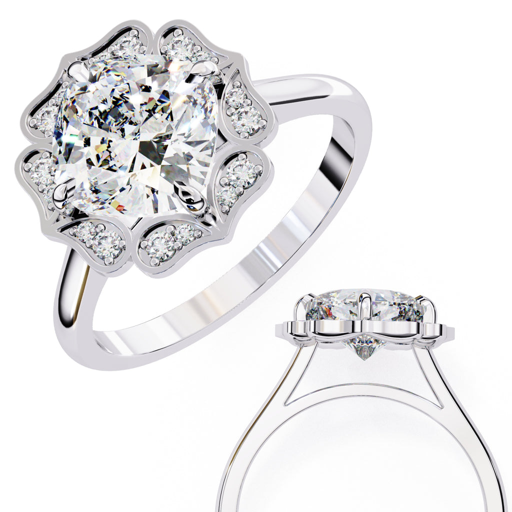 Elegant Diamond Central Stone Ring
