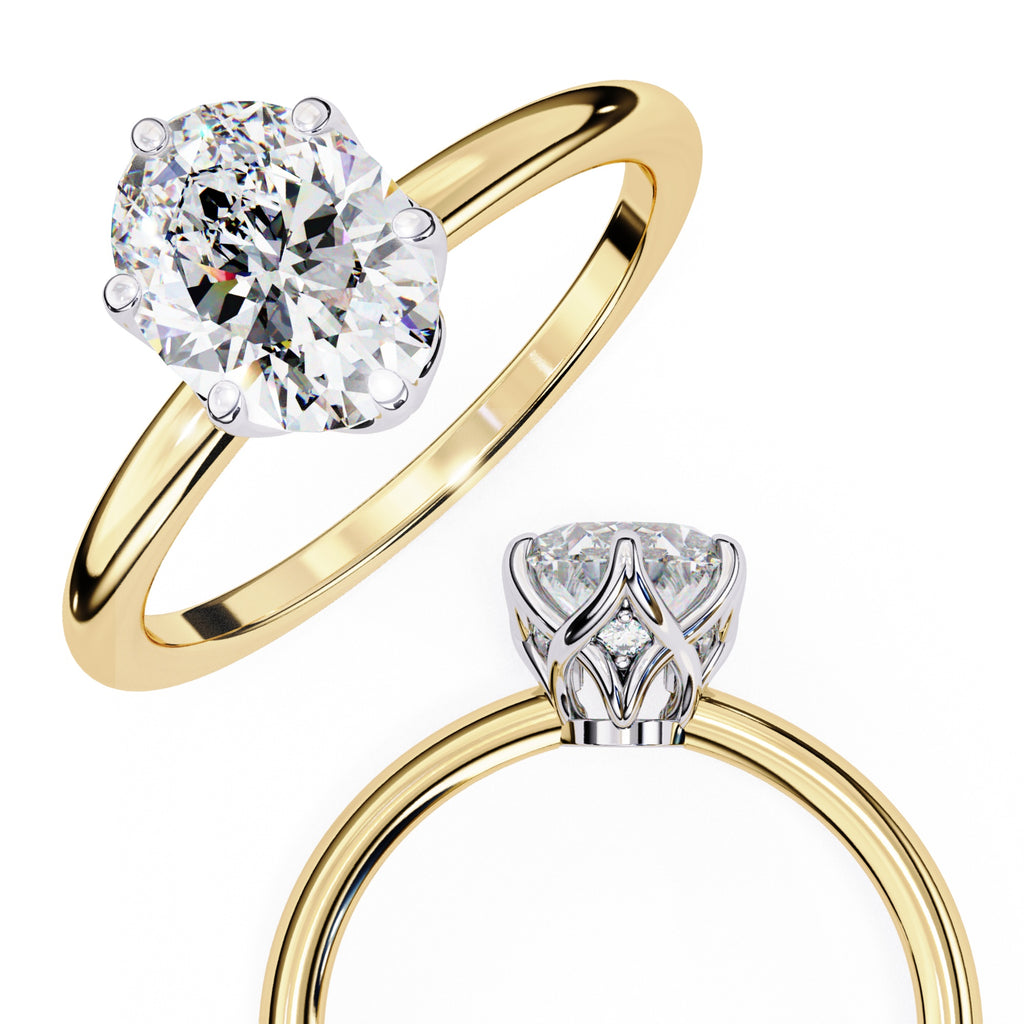 Elegant Radiance Central Solitaire Ring with Side Accents