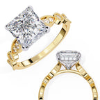 Elegant Central Stone Diamond Ring with Radiant Side Accents