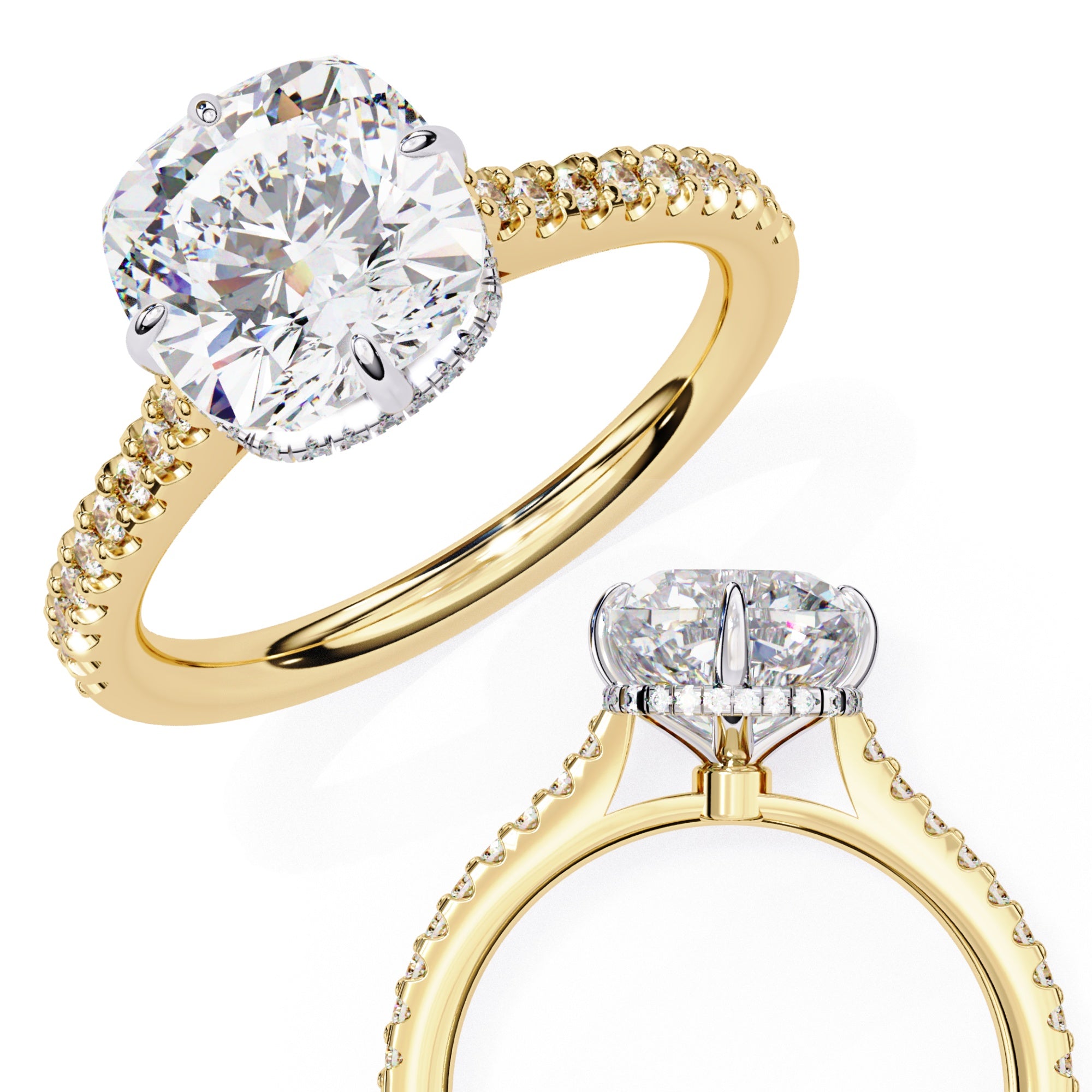 Elegant Central Stone Diamond Ring with Side Stone Accents