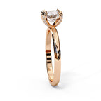 Radiant Central Stone Diamond Ring with Shimmering Side Accents
