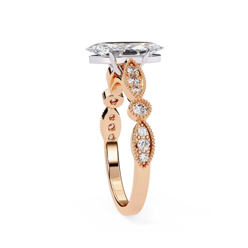 Elegant Central Stone Diamond Ring with Side Accents