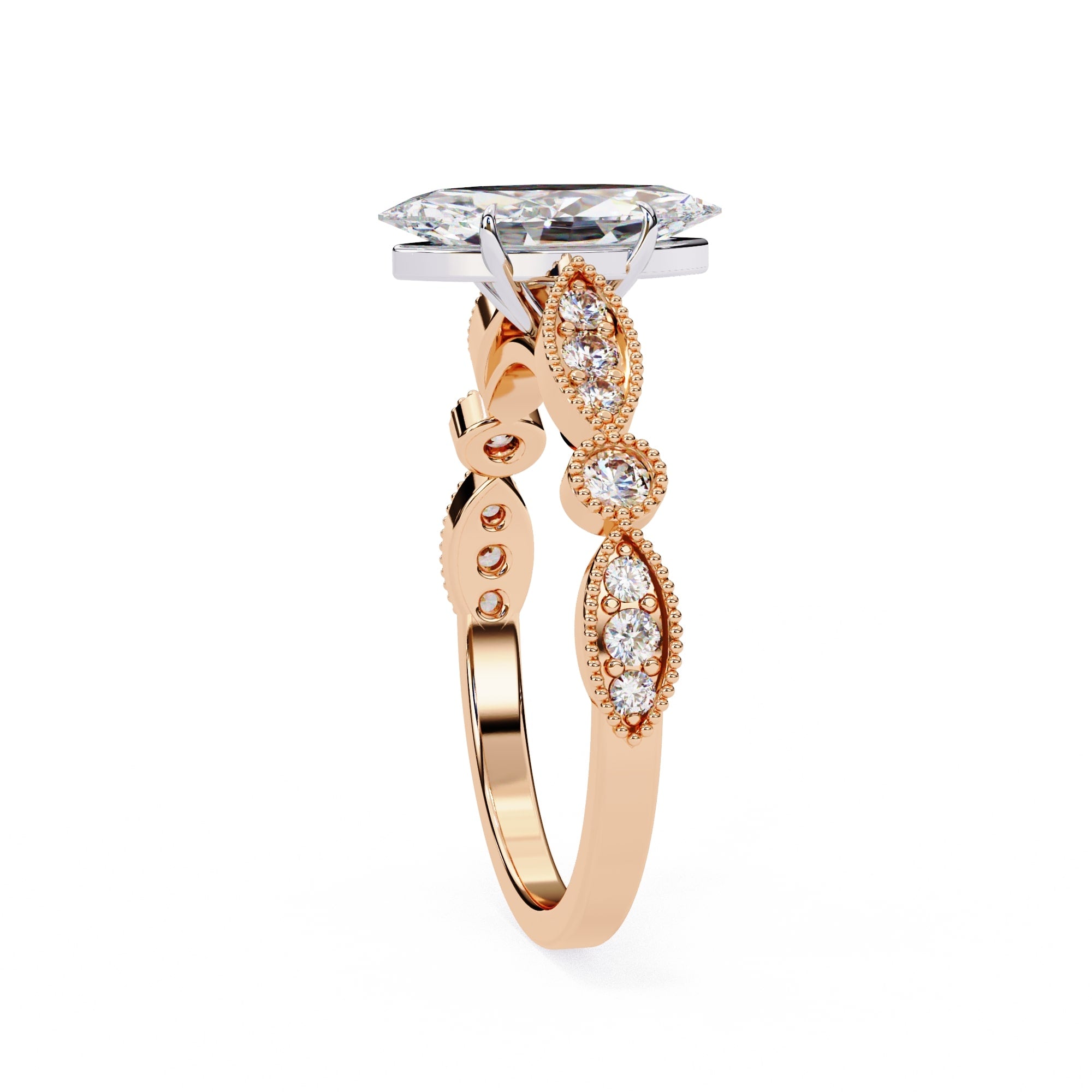 Elegant Central Stone Diamond Ring with Side Accents