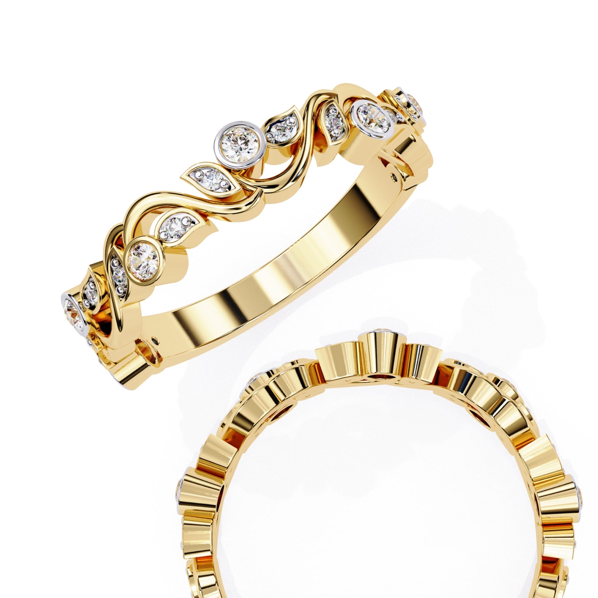 Elegant Diamond Side Stone Brilliance Ring