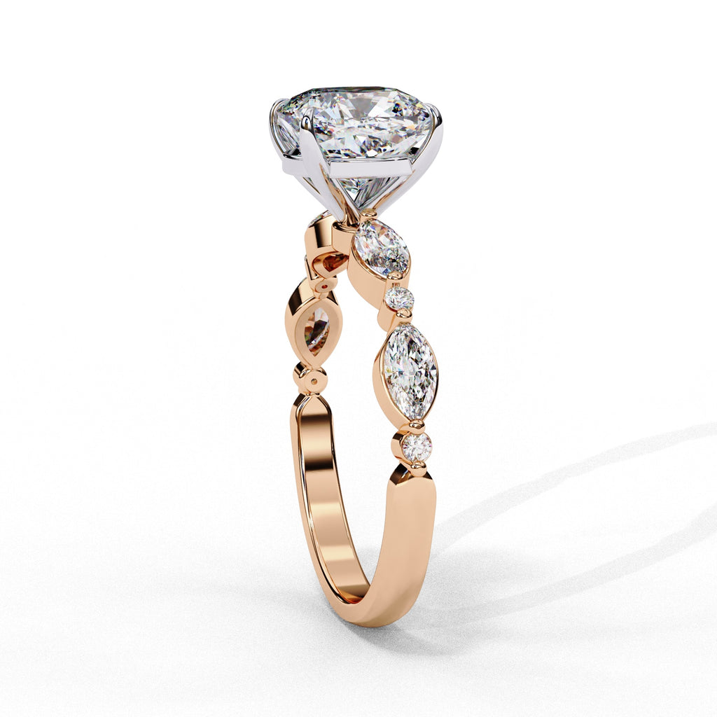 Elegant Diamond Central Stone Ring with Brilliant Side Accents