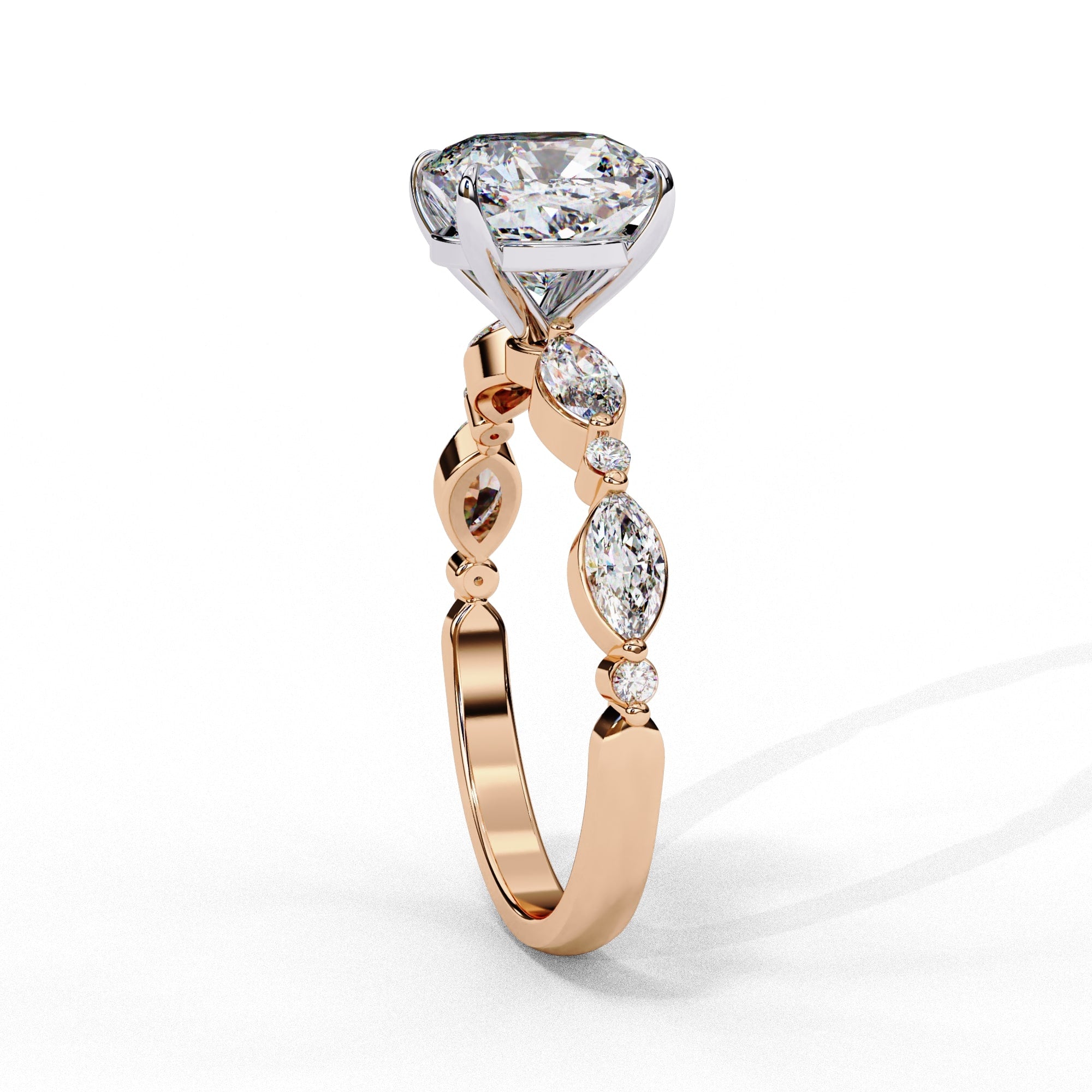 Elegant Diamond Central Stone Ring with Brilliant Side Accents