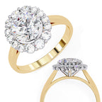 Elegant Central Stone Diamond Halo Ring