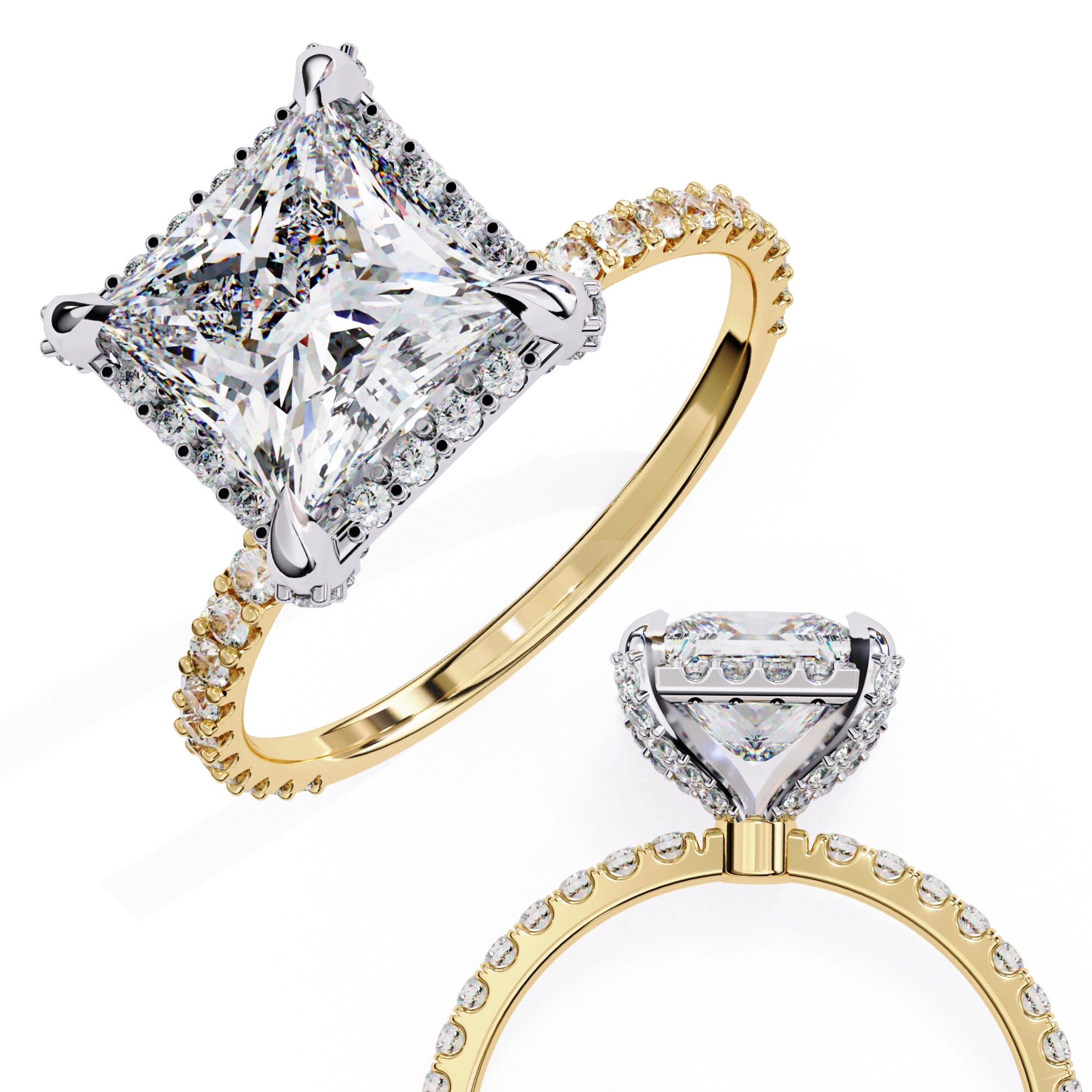 Elegant Central Stone Diamond Ring with Radiant Side Accents
