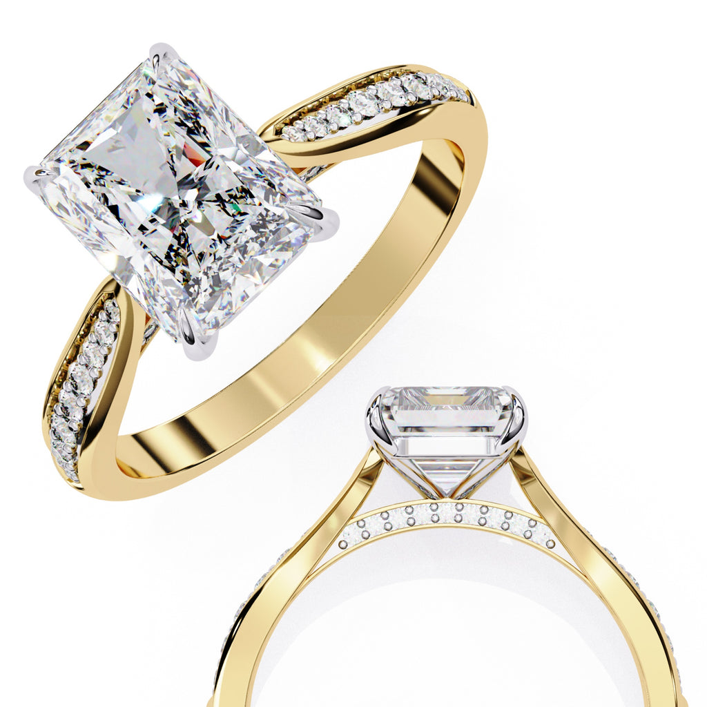 Elegant Central Stone Diamond Side Accent Ring