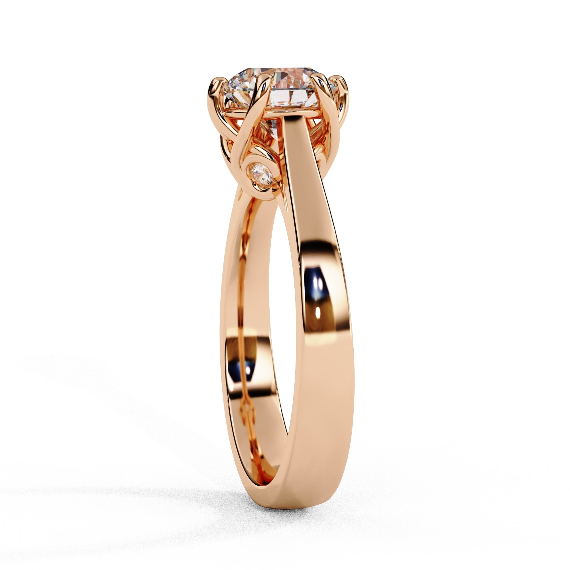 Elegant Central Stone Diamond Ring with Radiant Side Accents