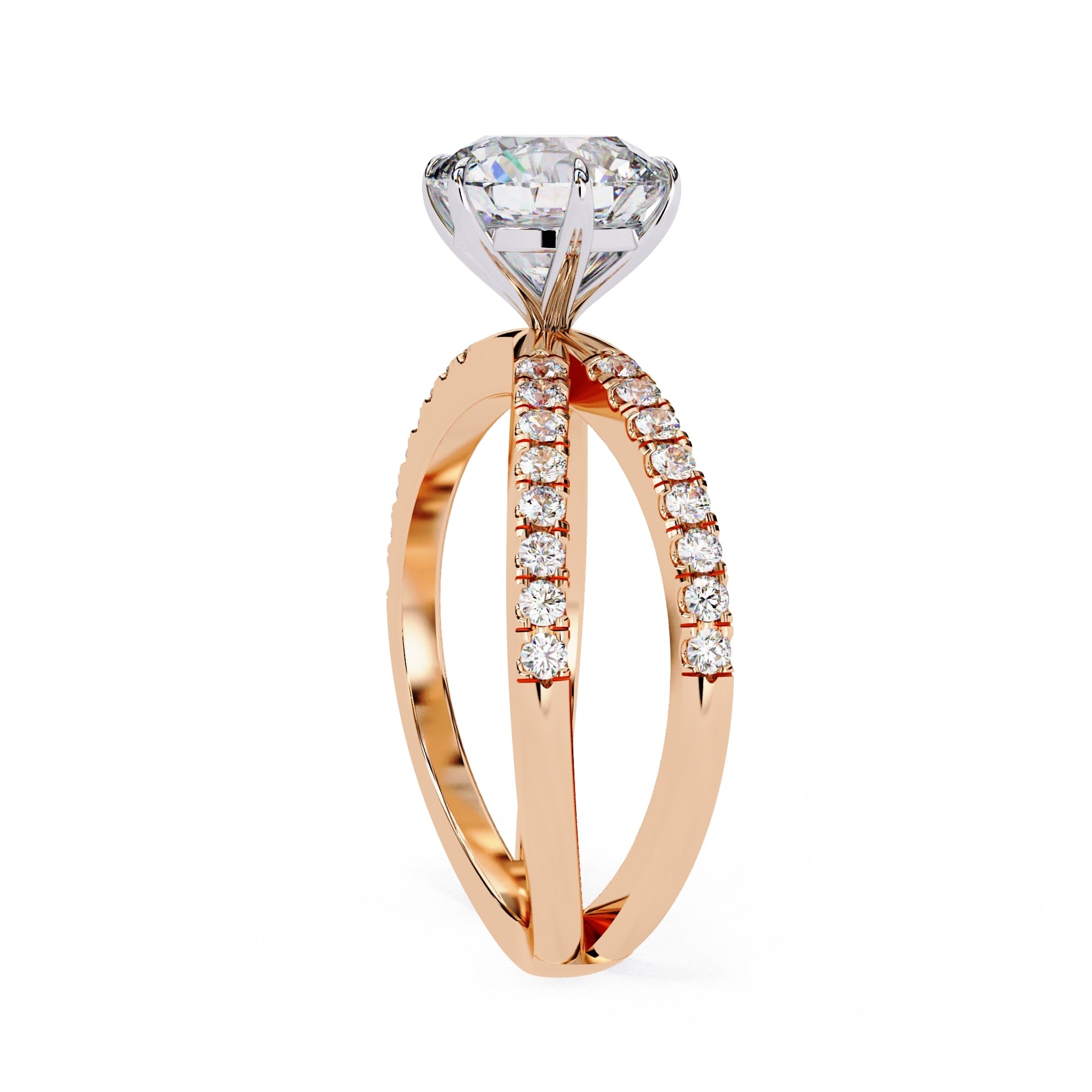 Elegant Central Stone Diamond Ring with Side Accents