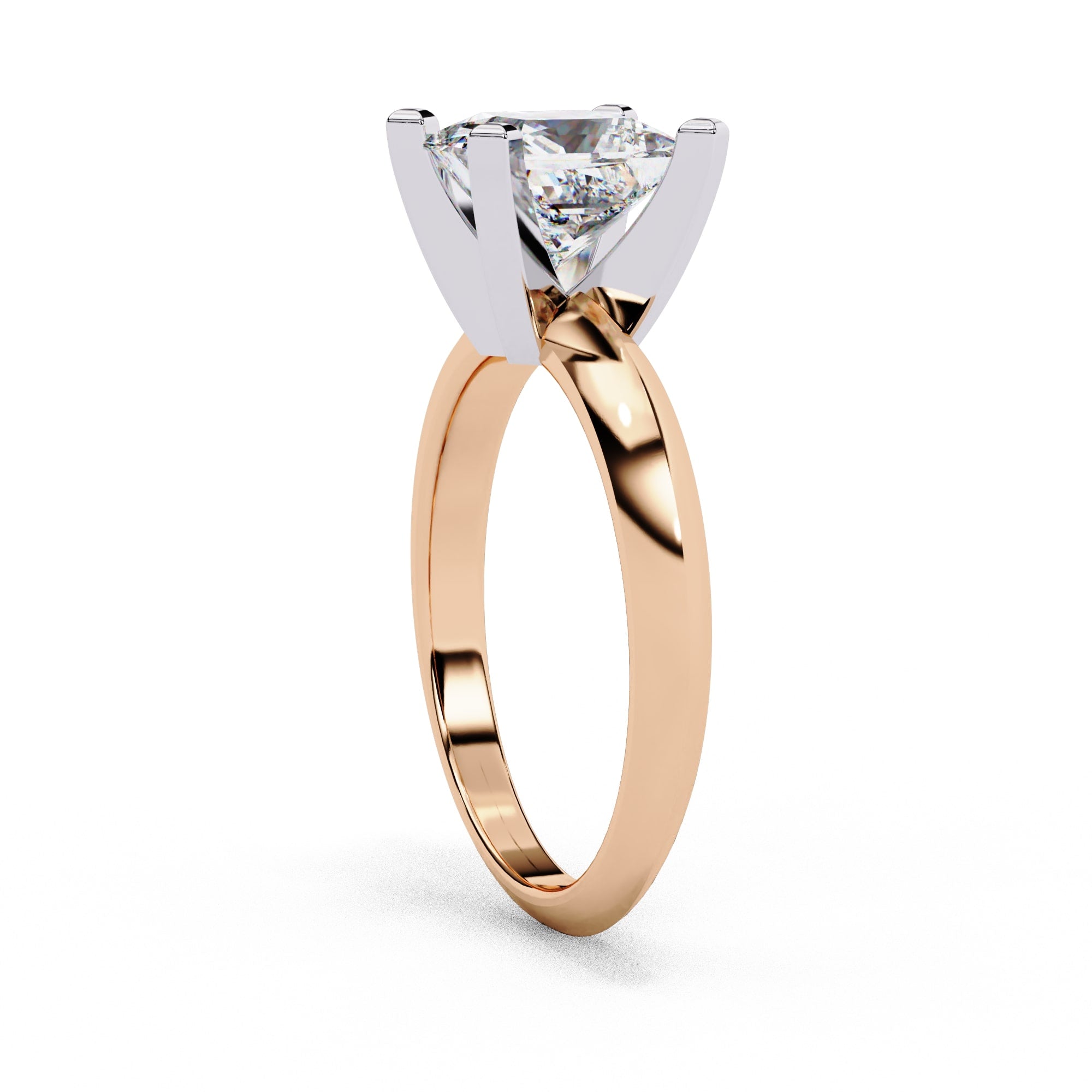 Radiant Solitaire Central Stone Diamond Ring