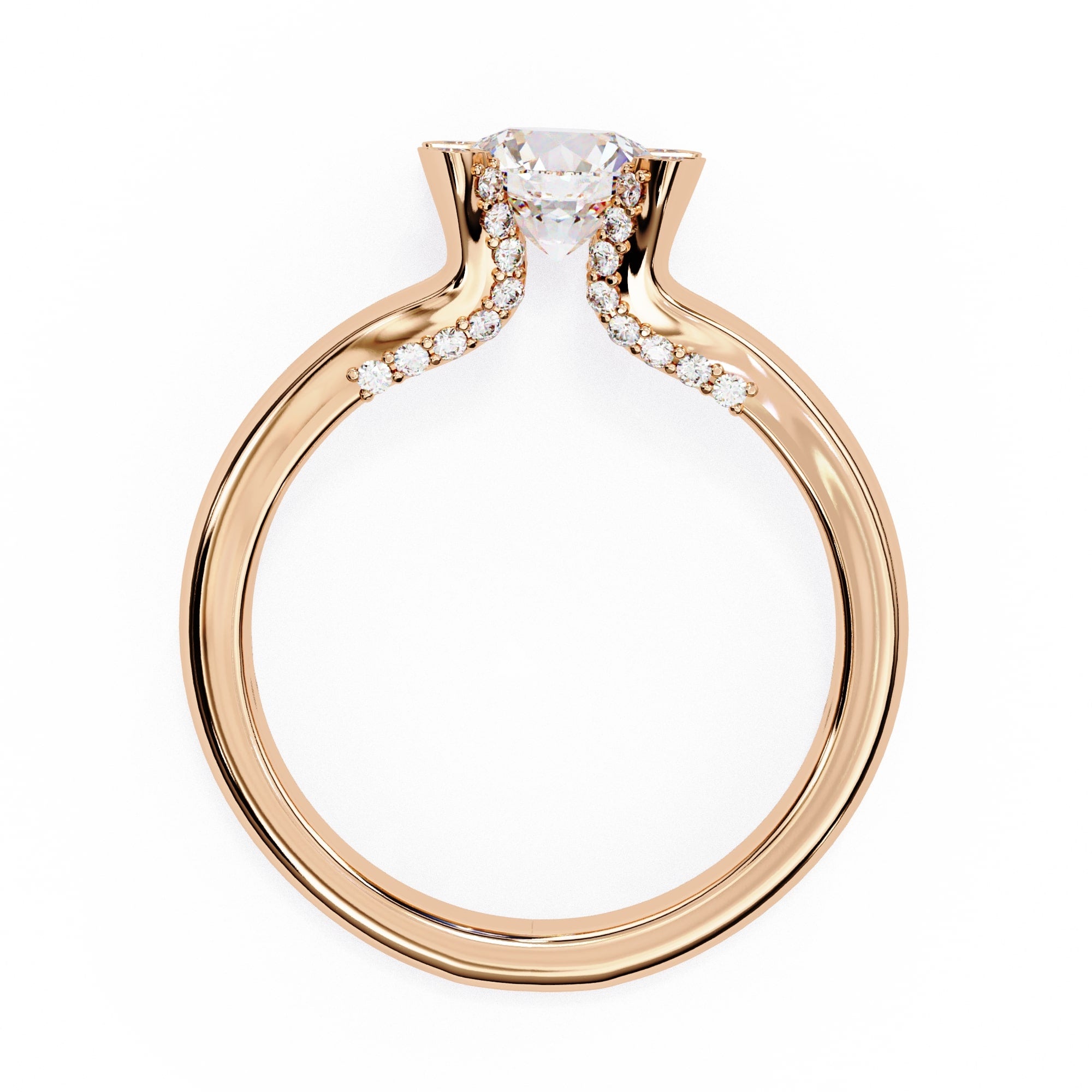 Elegant Diamond Central Stone Ring with Brilliant Side Accents