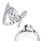 Radiant Central Stone Diamond Ring with Side Accents