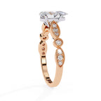 Radiant Central Stone Diamond Ring with Shimmering Side Accents