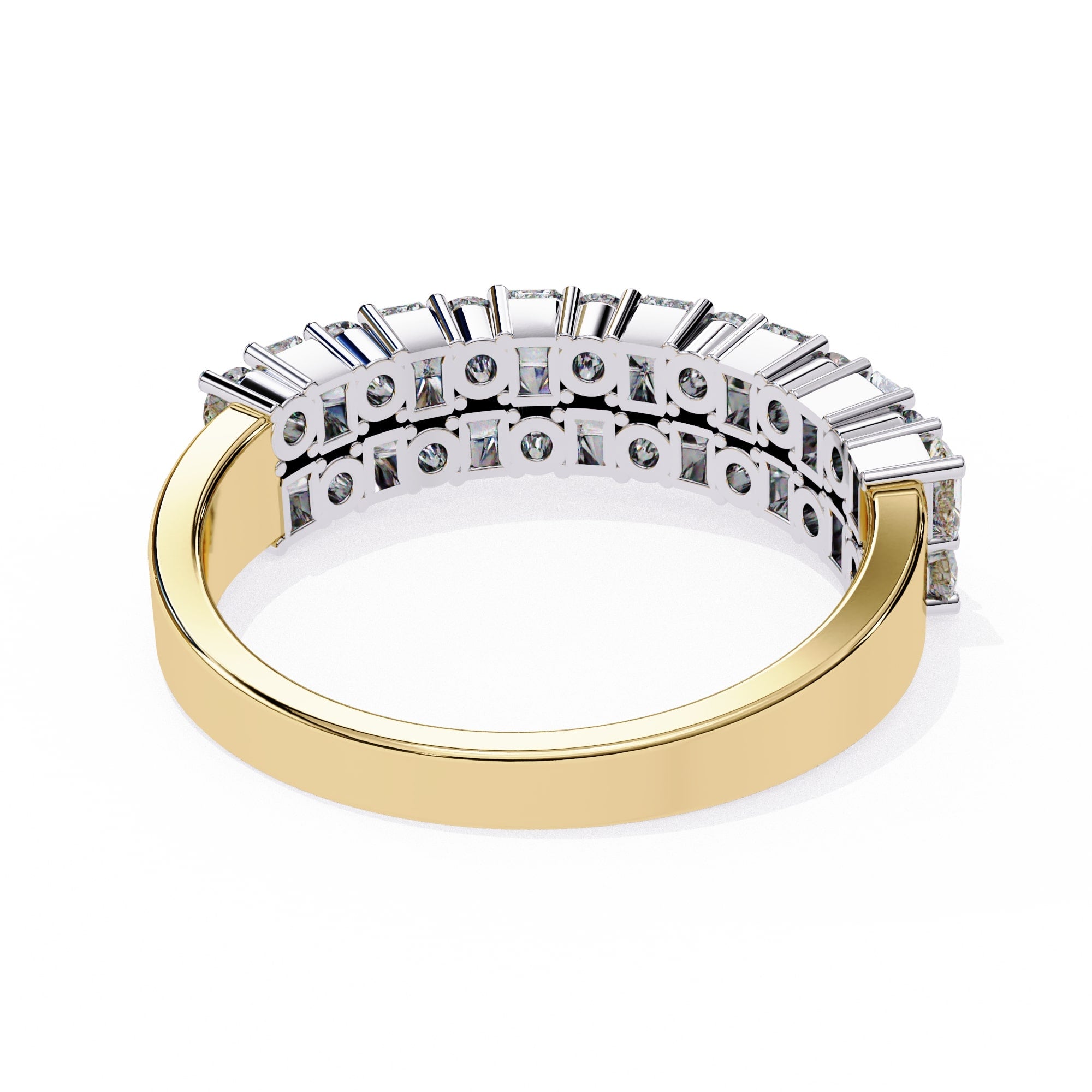 Radiant Diamond Side Stone Eternity Ring