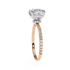 Radiant Central Stone Diamond Ring with Shimmering Side Accents