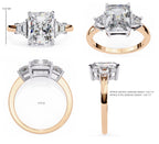 Radiant Central Stone Diamond Side Accents Ring
