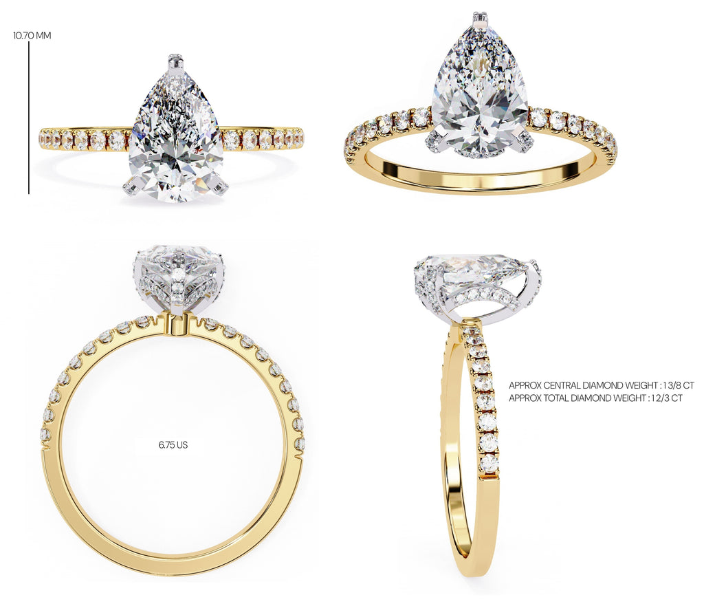 Elegant Radiance Central Stone Diamond Ring