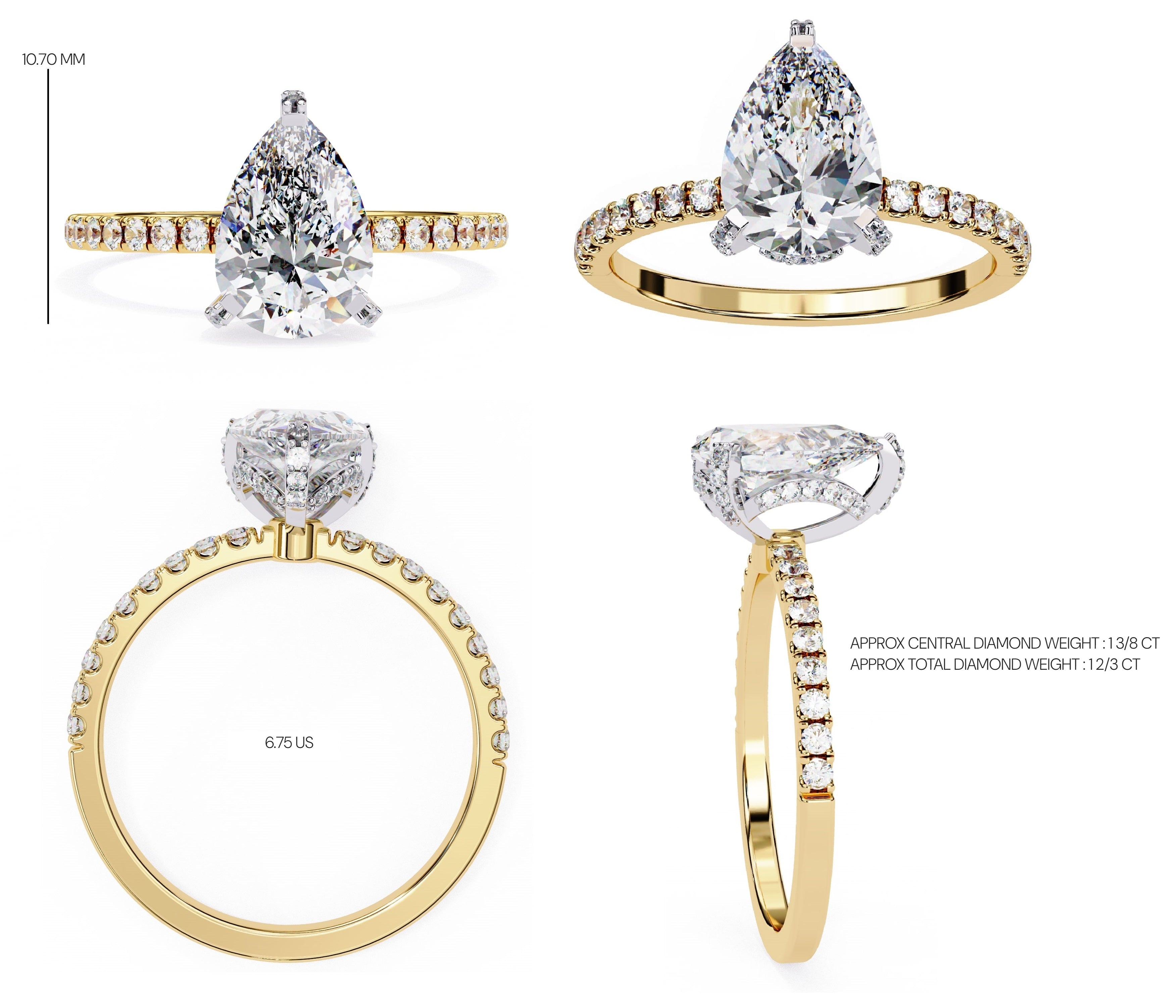 Elegant Radiance Central Stone Diamond Ring