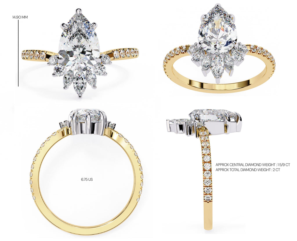 Elegant Central Stone Diamond Ring with Side Accents