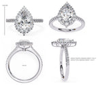 Radiant Central Stone Diamond Side Accent Ring