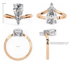 Radiant Central Stone Diamond Ring with Shimmering Side Accents