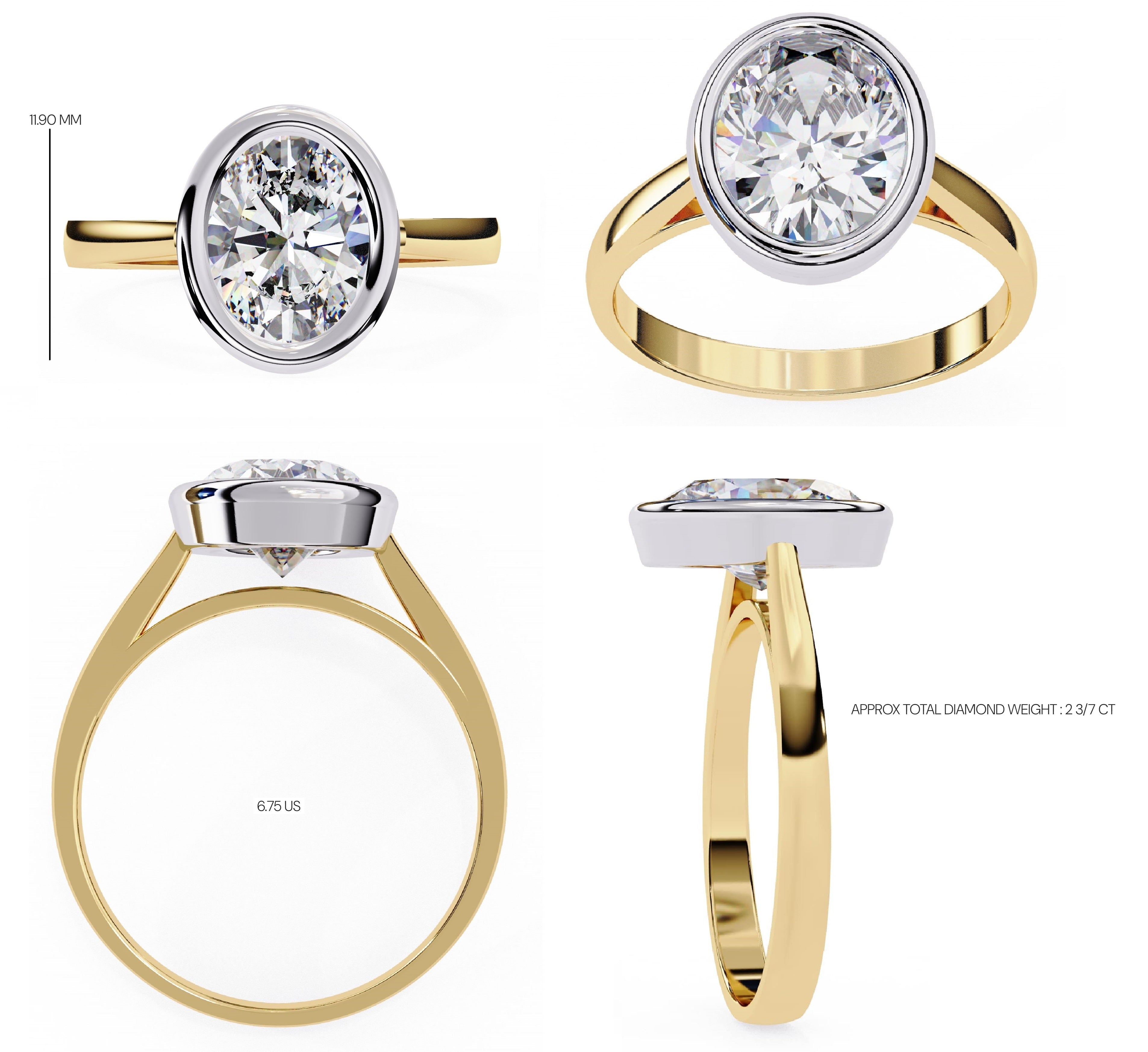 Elegant Solitaire Central Stone Ring