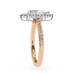 Radiant Central Stone Diamond Side Accent Ring