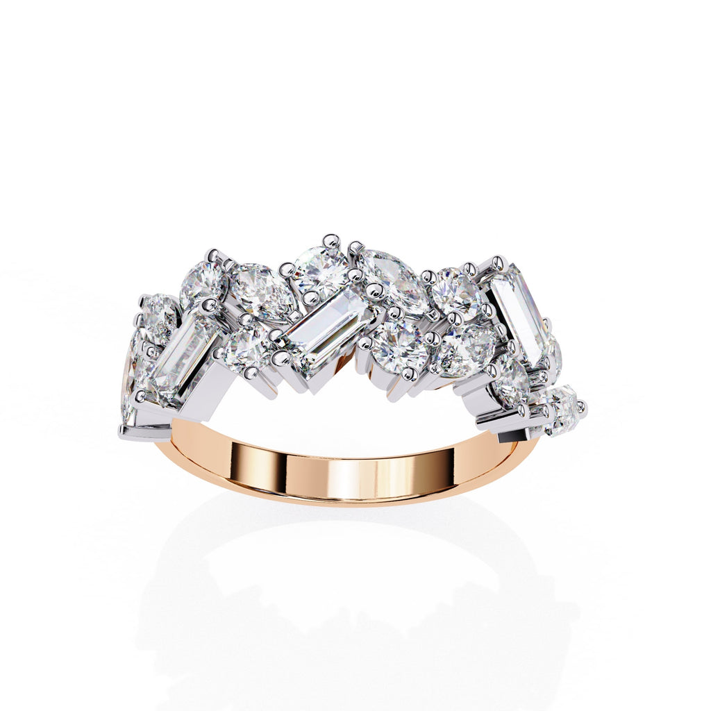 Radiant Brilliance Side Stone Diamond Ring