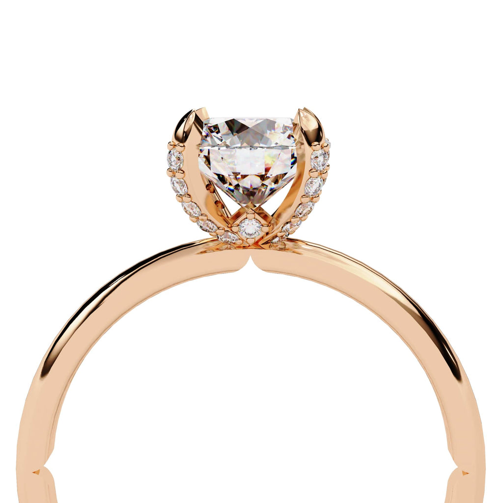 Radiant Central Stone Diamond Ring with Shimmering Side Accents