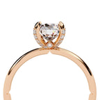 Radiant Central Stone Diamond Ring with Shimmering Side Accents