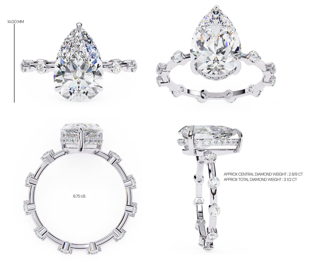 Elegant Central Stone Diamond Ring with Radiant Side Accents