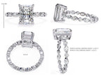 Radiant Central Stone Diamond Ring with Shimmering Side Accents