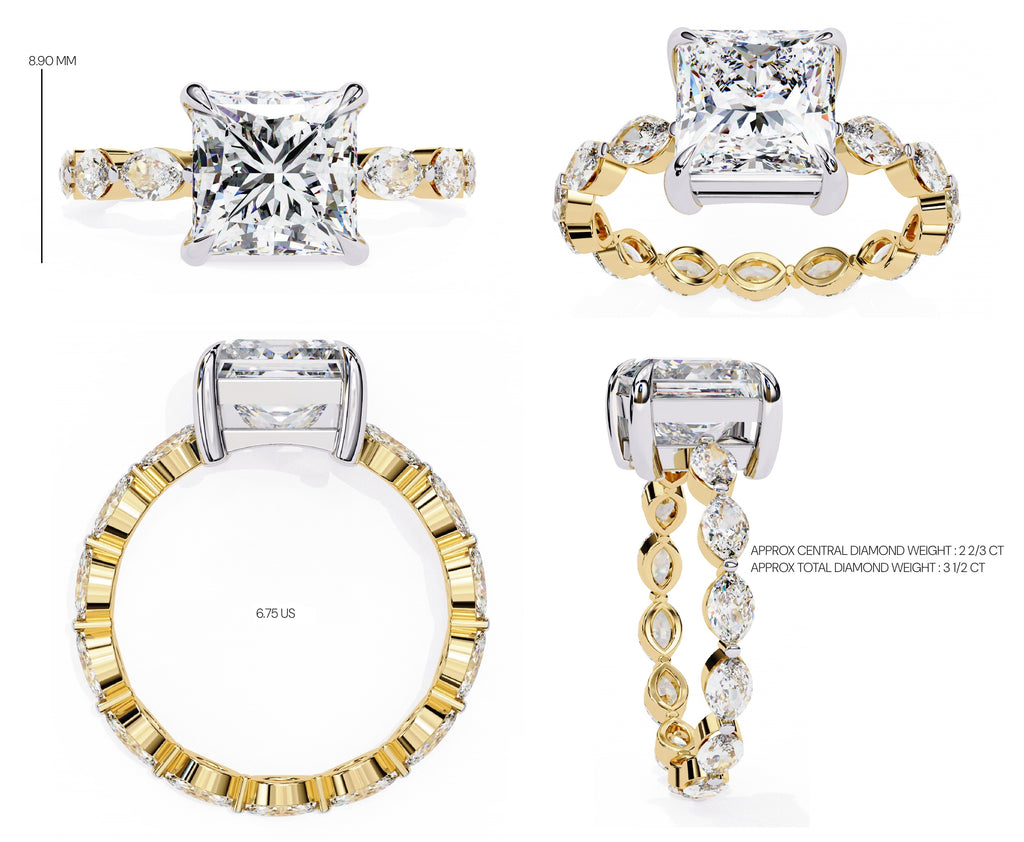 Sparkling Central Stone Diamond Ring with Side Accents